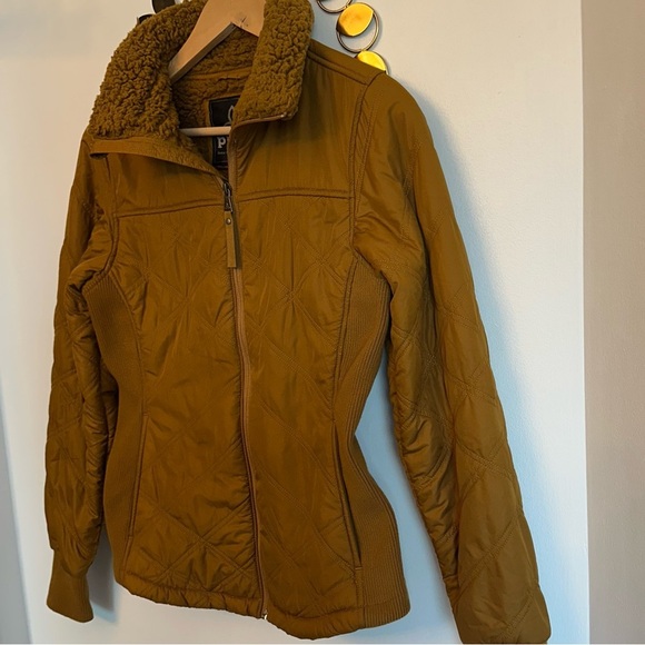 Prana Esla Jacket Womens Size XS Gold Quilted Athleisure Fleece Fall Winter Warm - Picture 3 of 16